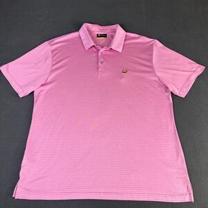 Jack Nicklaus Mens Pink Striped Performance Golf Polo Shirt XL Golden Bear Logo